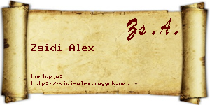 Zsidi Alex névjegykártya